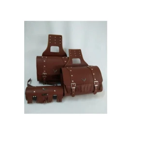 Moto Çarşım Yan Çanta Heybe 32 Lt 3lü Set (Kahve)