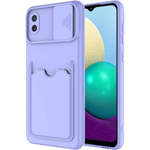 Samsung Galaxy A02 Kılıf Kartlıklı Lens Kapatmalı Kapak