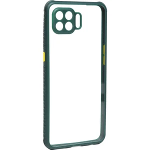 Oppo Reno 4 Lite Kılıf Kenar Renkli Sararmaz Şeffaf Kapak