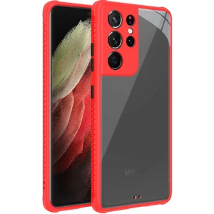 Samsung Galaxy S21 Ultra Kılıf Kenar Renkli Sararmaz Şeffaf Kapak