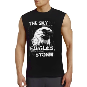 Göklerin Kartalı Siyah Kesik Kol | Kolsuz Erkek T-Shirt | Atlet