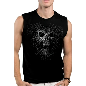 Örümcek Kurukafa Siyah Kesik Kol | Kolsuz Erkek T-Shirt | Atlet