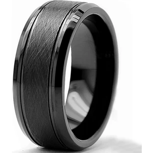 Erkek Mat Siyah Fırçalanmış Tungsten Yüzük Dm81