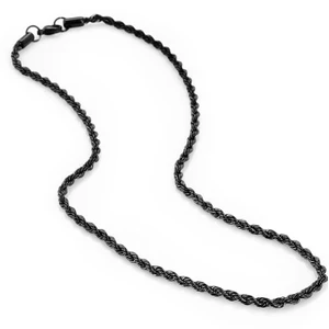 75 Cm. Uzun Siyah 3 Mm. Erkek Çelik Zincir Dr86