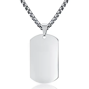 60 Cm. 3Mm. Çelik Dogtag Asker Künyesi Kolye Ds68By