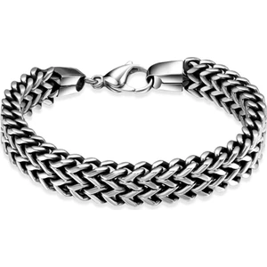 12 Mm. Kalın Gri Çelik Erkek Bileklik Dp93