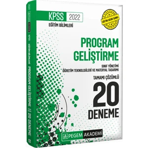 Pegem Akademi Yayıncılık 2022 KPSS Eğitim Bilimleri Program Geliştirme, Sınıf Yönetimi, Öğretim Teknolojileri ve Materyal Tasarımı Tamamı Çözümlü 20 Deneme