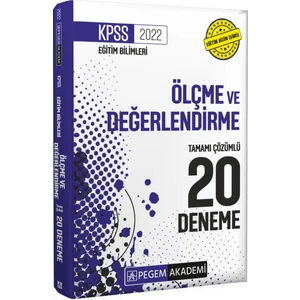 Pegem Akademi Yayıncılık 2022 KPSS Eğitim Bilimleri Ölçme ve Değerlendirme Tamamı Çözümlü 20 Deneme