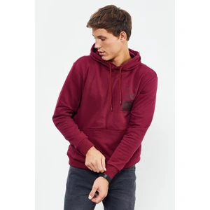 Tommy Life Erguvan Ön ve Sırt Baskılı Kapüşonlu Rahat Form Erkek Sweatshirt - 88017