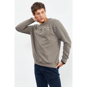 Tommy Life Camel Yazı Nakışlı O Yaka Rahat Form Erkek Sweatshirt - 88020