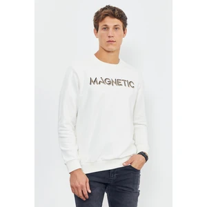 Tommy Life Ekru Yazı Nakışlı O Yaka Rahat Form Erkek Sweatshirt - 88020