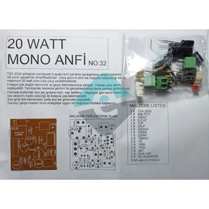 TDA2030 20W Mono Anfi Aux Çıkışlı Demonte Kit Kendin Yap