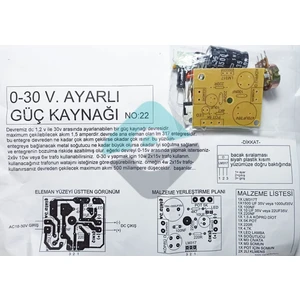 Güç Kaynağı 1,5A 0-30V Demonte Kit Kendin Yap