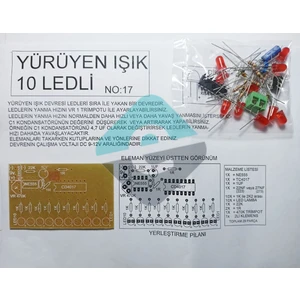 Yürüyen Işık Devresi 10 Ledli Demonte Kit Kendin Yap