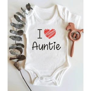 I Love Auntie Kısa Kol Organik Bebek Body