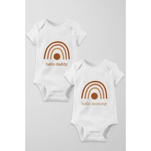 Boho Hello Daddy & Mommy 2'li Çıtçıtlı Body Seti - Anne Baba Serisi