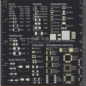Pcb Baskı Devre Kartı Tasarımı Referans ve Ölçüm Cetveli 10 cm