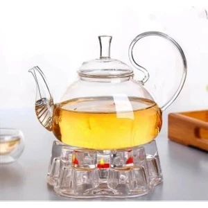 Borosilikat Lilyum  Isıtıcılı Bitki Çayı Demliği 800 ml