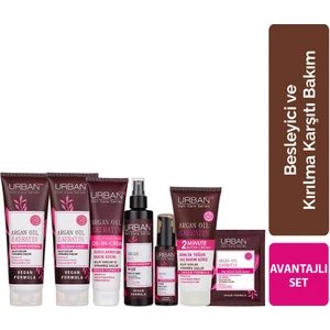 URBAN Care Argan Yağı&Keratin Kolay Kırılan Yıpranmış Saçlara Özel Saç Bakım Seti-Vegan
