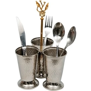 Ustası Antepte Gümüş Rengi Bakır Kaşıklık