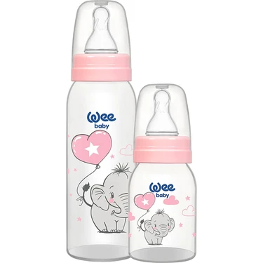 Wee Baby Klasik PP Biberon Seti 125 ml + 250 ml Pembe 0-6