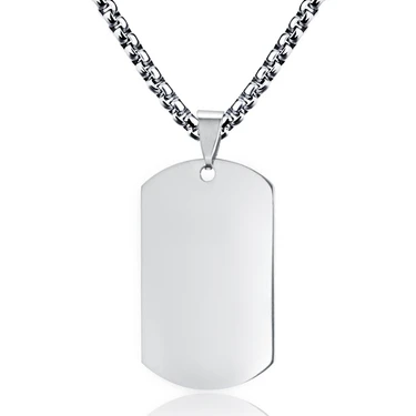 Chavin 60 Cm. 3Mm. Çelik Dogtag Asker Künyesi Kolye