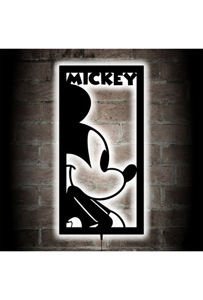 Lucarte Mickey LED Işıklı Tablo Ahşap Duvar Dekoru