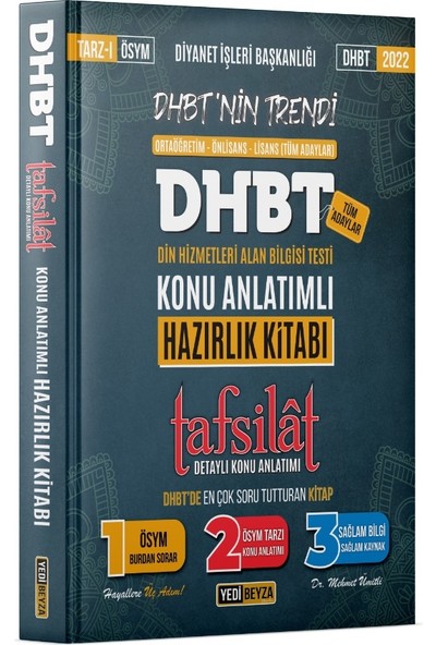 Yedi Beyza Yayınları Dhbt Tafsilât Konu Anlatımlı Hazırlık Kitabı