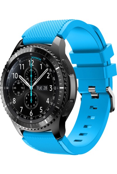 Yonaga Samsung Gear S3 Frontier/classic - Gt/gt2 Spor - Samsung Galaxy Watch 3 45MM Silikon Kordon Kayışbuz Mavisi