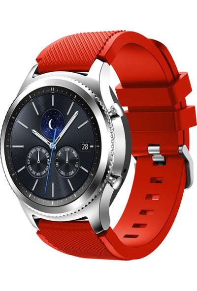 Yonaga Samsung Gear S3 Frontier/classic - Gt/gt2 Spor - Samsung Galaxy Watch 3 45MM Silikon Kordon Kayışkırmızı