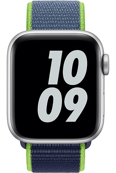 Yonaga Apple Watch Spor Loop Dokuma Kordon Örgü 1-2-3-4-5-6-Se Seri (42MM 44MM) Limon Yeşililimon Yeşili