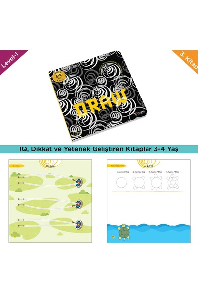 TÜZDER Yayınları Level-1 (3-4 Yaş) / Iq, Dikkati Güçlendirme Seti-Anasınıfı - Tüzder Yayınları