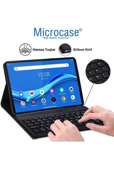 Microcase Lenovo Tab M10 Fhd Plus 10.3'' TB-X606 X606F Bluetooth Klavyeli Standlı Kılıf - Bkk4
