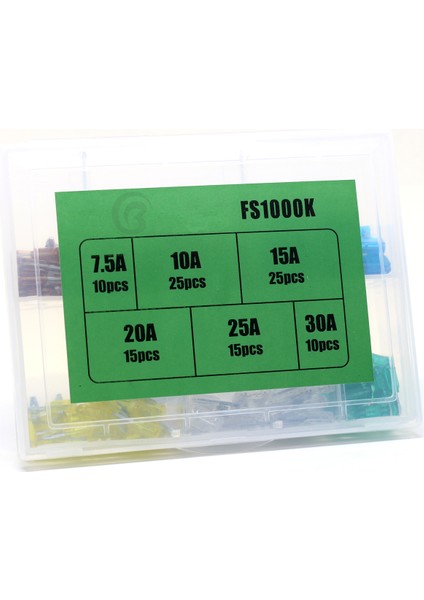 Karışık Üniversal Mini Bıçak Sigorta Plastik Kutulu 100'LÜ Paket
