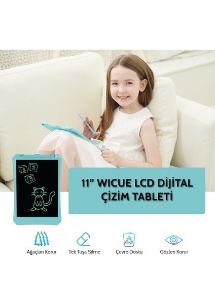 Wicue 11" Mavi LCD Dijital Çizim Tableti