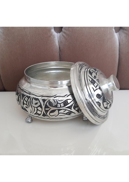 Bakır Şekerlik, Gümüş Renkli, Lokumluk, Dekoratif Bakır Kapaklı Küçük Kase, El Işlemesi Otantik Bakır Kase modelleri