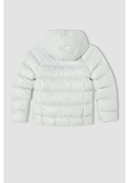 Kız Çocuk Regular Fit Kapüşonlu Astar Polarlı Şişme Mont U4294A621WN