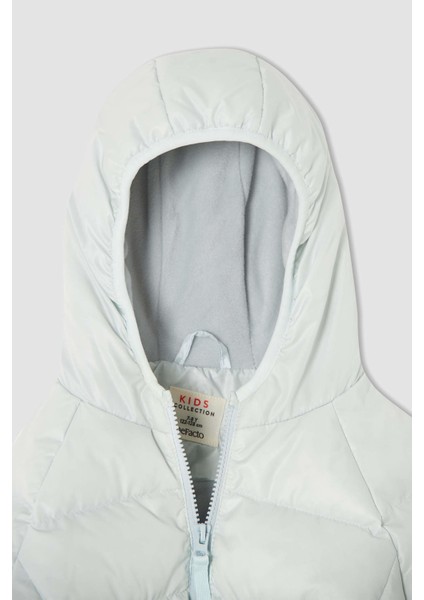 Kız Çocuk Regular Fit Kapüşonlu Astar Polarlı Şişme Mont U4294A621WN fiyatları