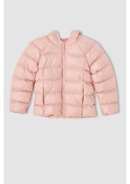 Kız Çocuk Regular Fit Kapüşonlu Astar Polarlı Şişme Mont U4294A621WN
