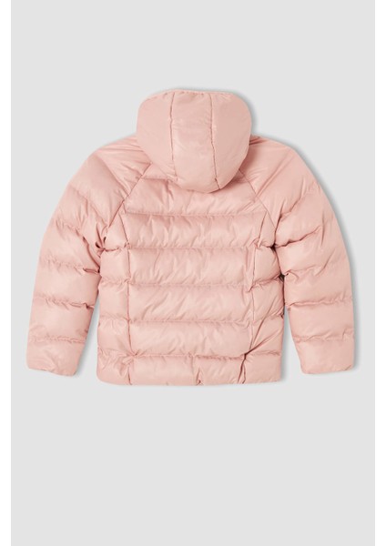 Kız Çocuk Regular Fit Kapüşonlu Astar Polarlı Şişme Mont U4294A621WN
