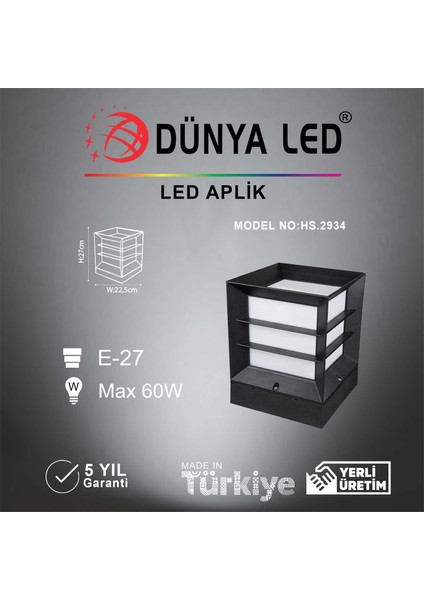 Dünya Led HS.2934 Dış Mekan Bahçe Aydınlatma