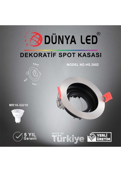 HS.2652 Pluton Kasa Tekli Krom Yuvarlak