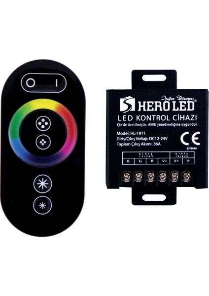 Hero Led 36 Amper Touch (Dokunmatik) Rgb LED Kontrol Cihazı