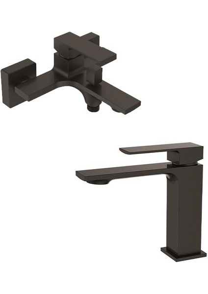 Flat Colours Lavabo ve Banyo Bataryası Mat Siyah