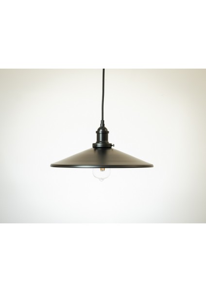 vintage,rustik mutfak,oda,otel,cafeler için siyah 1xe27 metal sarkıt avize çap:38cm