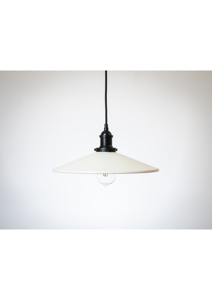 retro,vintage mutfak,oda,cafe,oteller için beyaz 1xe27 metal sarkıt avize çap:38cm