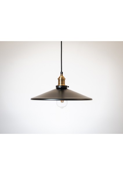 retro,vintage mutfak,oda,cafe,oteller için siyah 1xe27 metal sarkıt avize çap:38cm