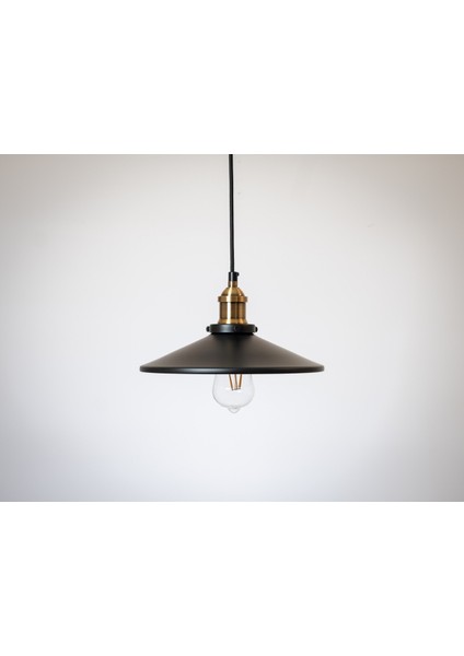 vinatege,retro mutfak,oda,otel,cafeler için siyah 1xe27 metal sarkıt avize çap:28cm
