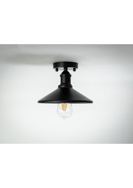 Retro,rustik Mutfak,oda,kolidor,cafeler Için siyah E27 Metal plofonyer Avize ÇAP:23cm