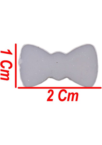 Polyester Fiyonk Hazır Papyon 1 cm x 2 cm - 100 Adet Mavi